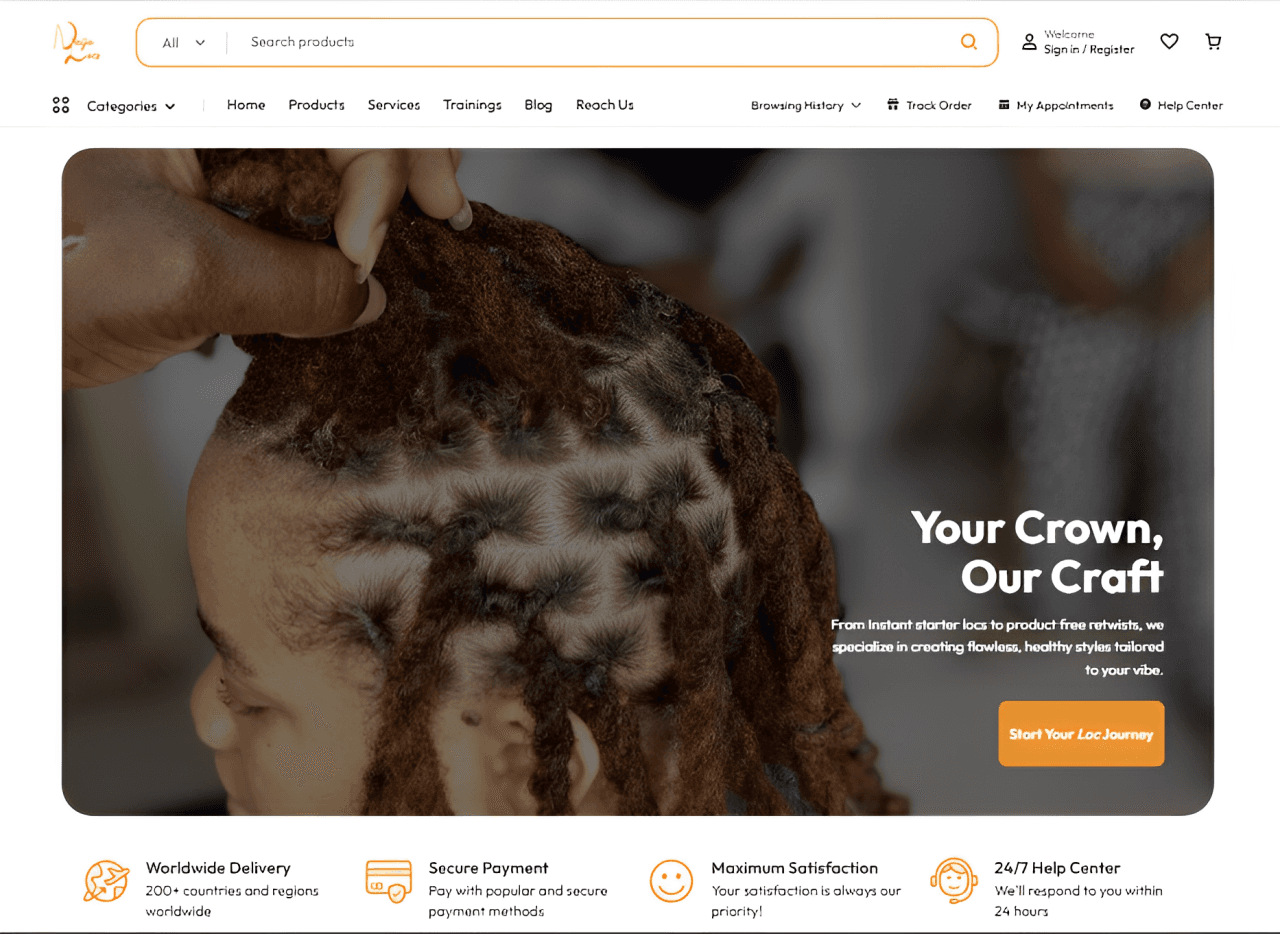 Naija Locs beauty website